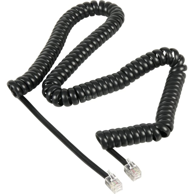 Pro Phone handset spiral cable CCA (copper-clad aluminium) - Schwarz - 4m