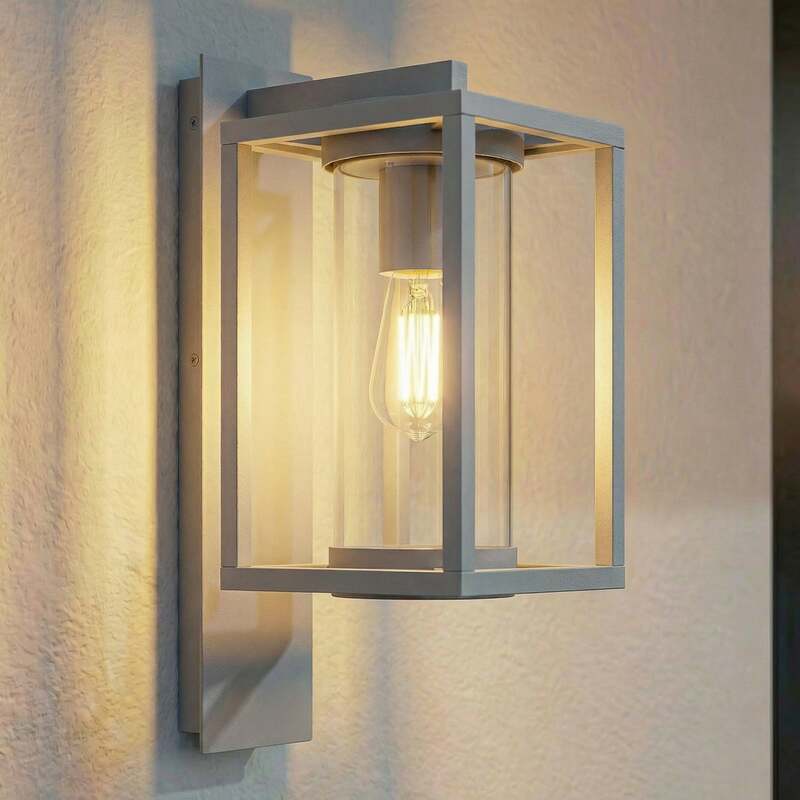 [gebraucht] B-ware Lucande Außenwandleuchte Ferda Led Gartenlampe Wandleuchte Dimmbar Grau Ip44