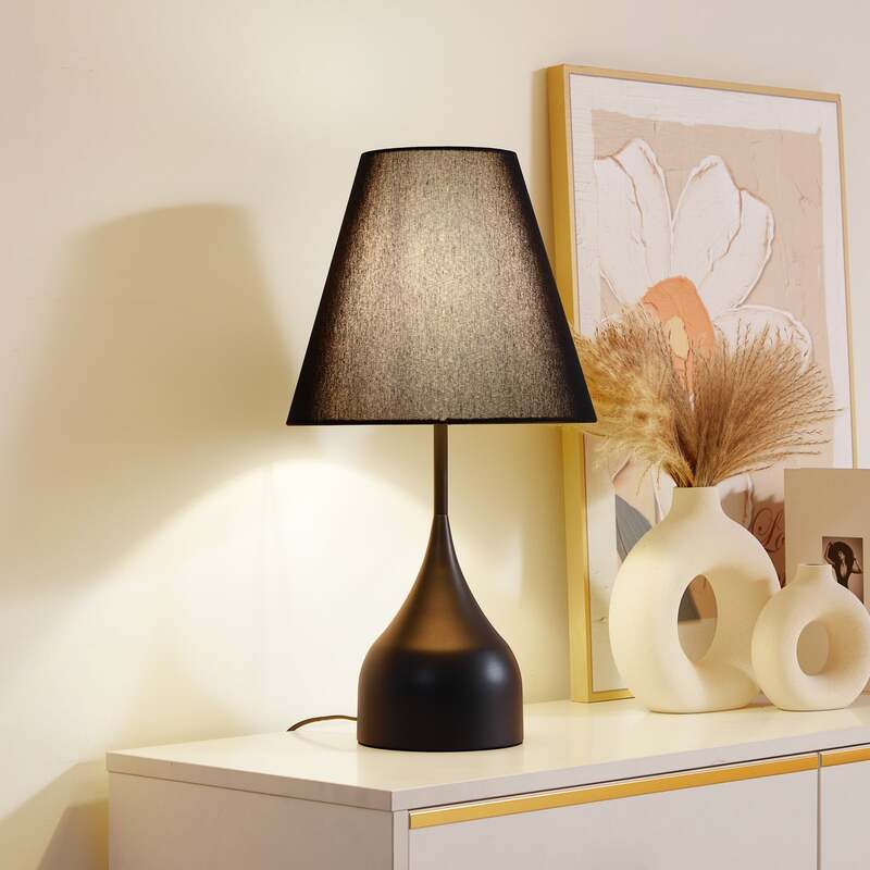 [neuwertig] B-ware Lucande Tischleuchte Luoti Led Lampe Tischlampe Schwarz 57cm Hoch Ø 30cm Lampe