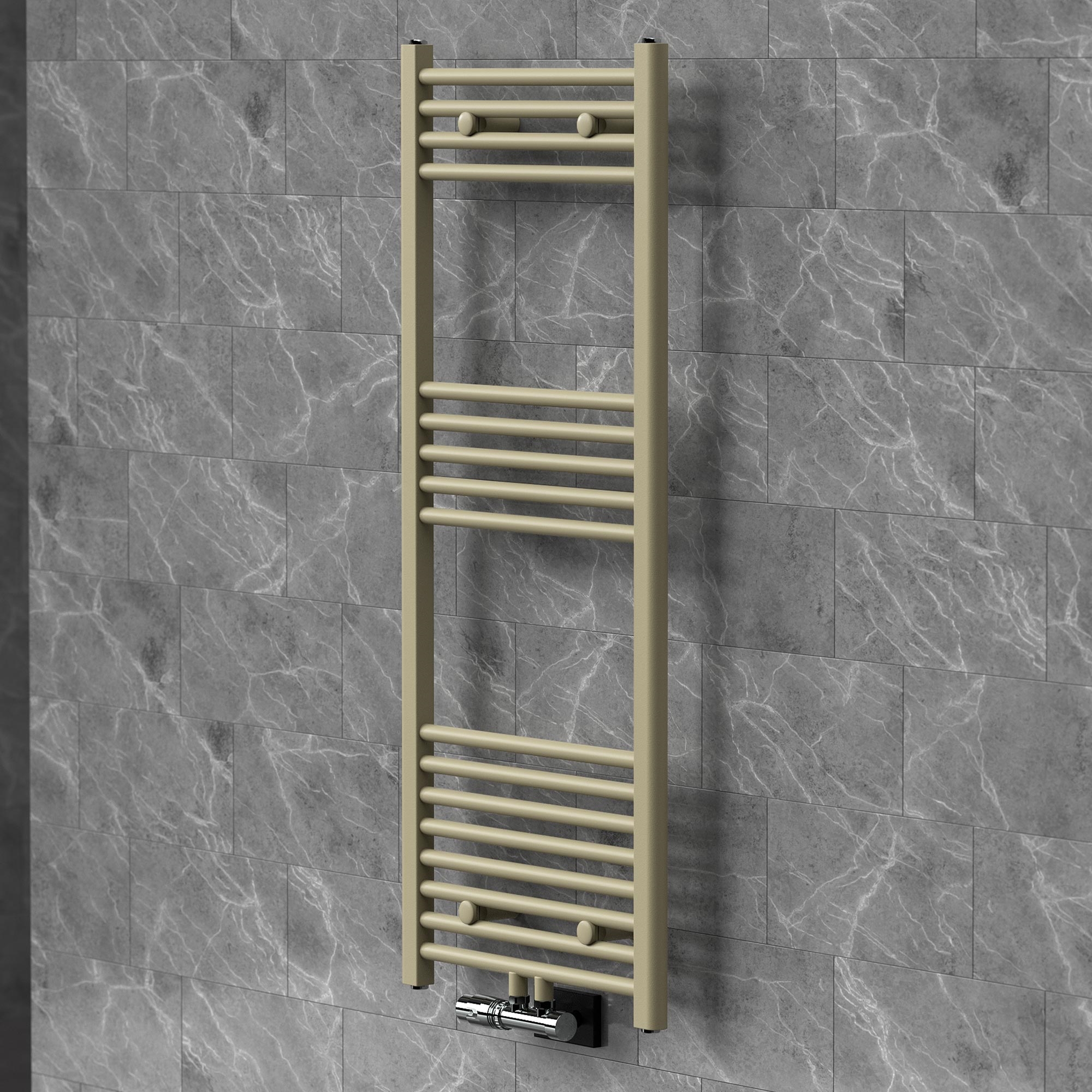 Luxebath Handtuchheizkörper 500 X 1200 Mm Mit Ventil-armaturen Eckform