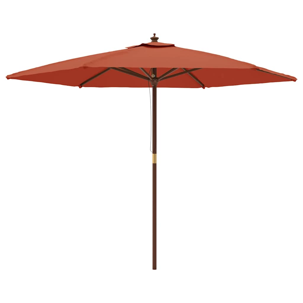 Maison Exclusive - Sonnenschirm Mit Holzmast Terrakotta 299x240 C