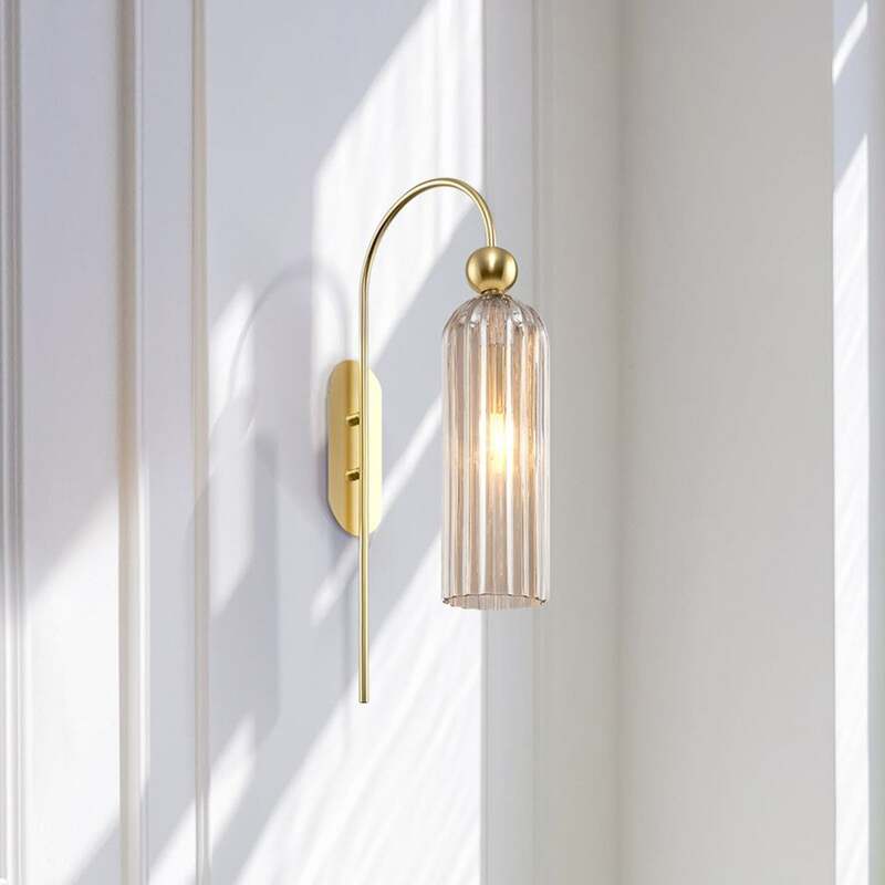 [gebraucht] B-ware Maytoni Wandleuchte Antic Mit Glas In Cognac, Dimmbar, Messing, 56,5cm Hoch