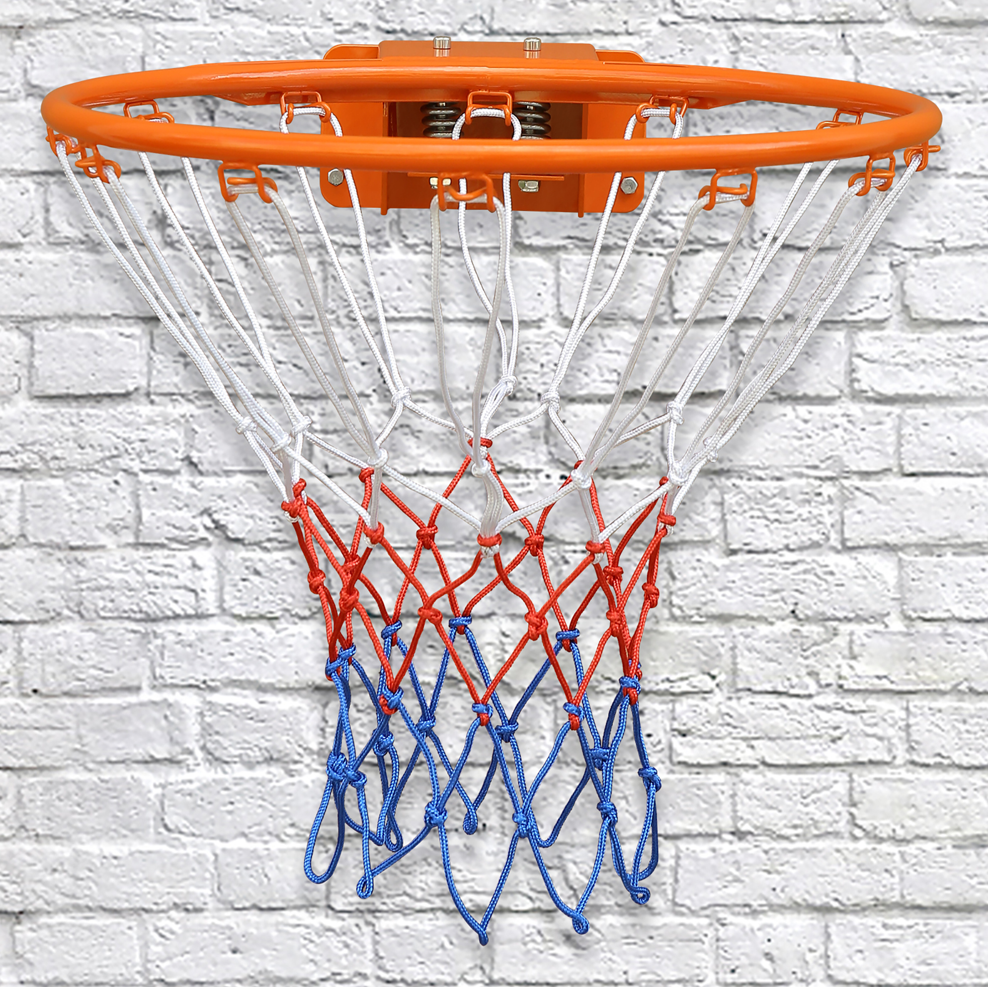 Wand-basketballkorb 45 Cm Aus Metall, Orange, Mit Netz Und Doppel-feder – Meubliv