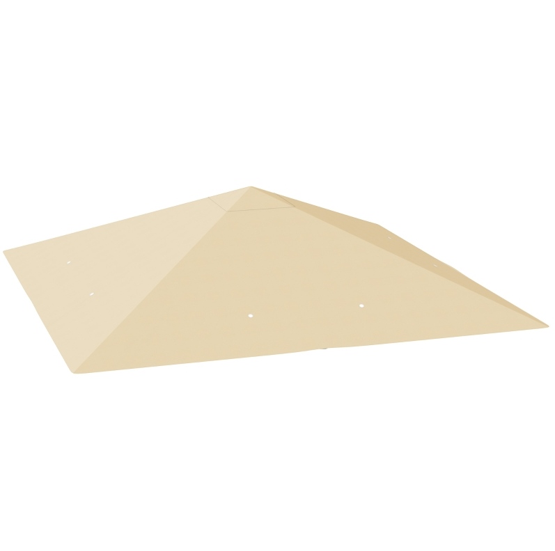 Pavillondach 298x298 Cm Aus Beigem Polyester, Wasserabweisend Und Upf30+ – Meubliv