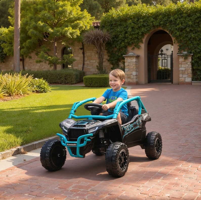 Elektrischer Kinder-buggy 100x64x56 Cm Aus Kunststoff, Blau, Fernbedienung – Meubliv
