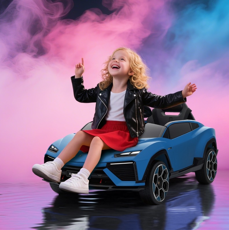 Elektrisches Kinderauto 101,5x49x43 Cm Aus Kunststoff Blau Mit Fernbedienung & Led – Meubliv