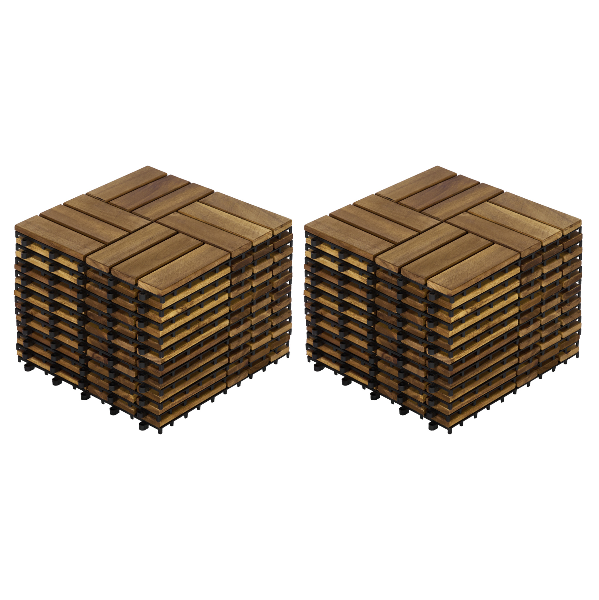 Klick-terrassenfliesen 30x30x2 Cm Aus Gelbem Akazienholz Für Balkon – Meubliv