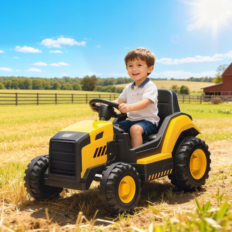 Elektrisches Kinderauto 100x63x56 Cm Aus Kunststoff/stahl Gelb, 2 Motoren – Meubliv