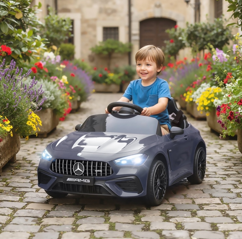 Elektrisches Kinderauto 99x55x43 Cm Aus Kunststoff Grau Mit Fernbedienung, Stabil – Meubliv