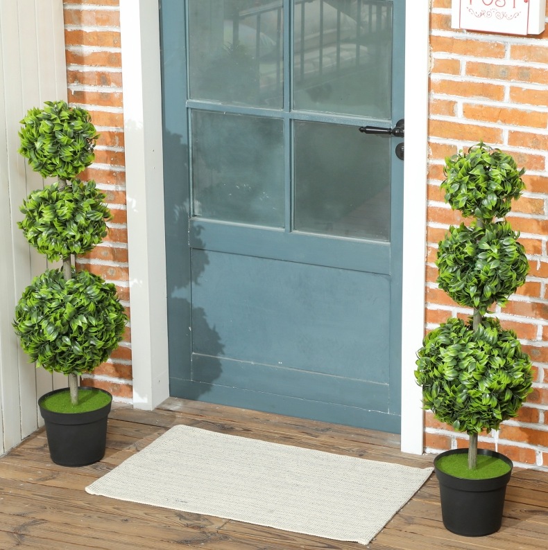 Künstliche Topfpflanzen 100 Cm, Grüner Uv-beständiger Kunststoff, 2er-set – Meubliv