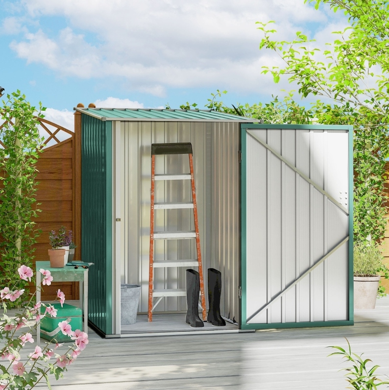 Metall-gartenhaus 100 X 103 X 160 Cm, Grün, Abschließbare Tür – Meubliv