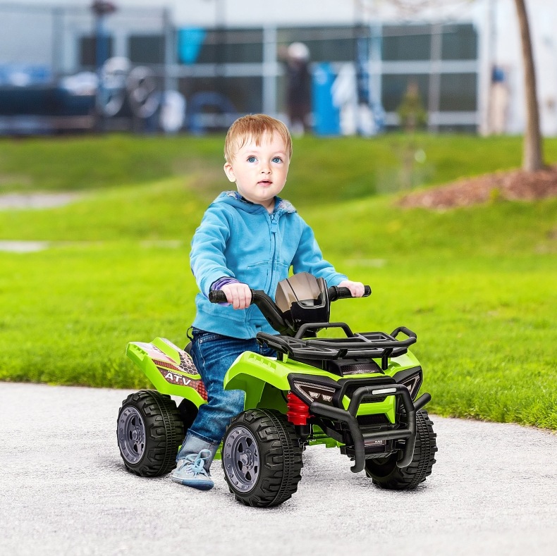 Elektrisches Kinder-quad 70x42x45 Cm Aus Metall Grün, Vorwärtsgang, Praktisch – Meubliv