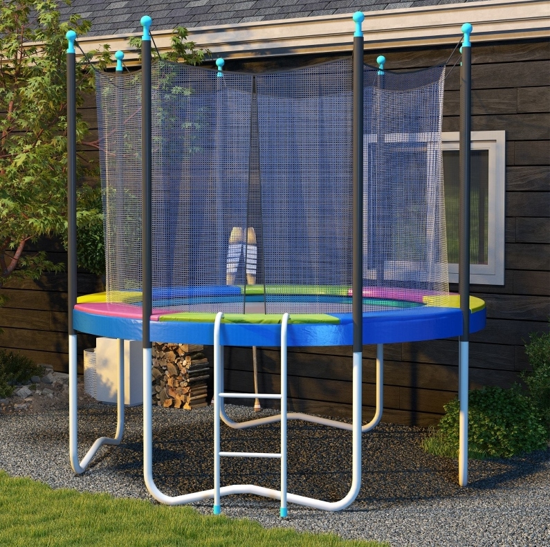 Trampolinrand Ø244 X 30 Cm, Kunststoff, Mehrfarbig, Uv-beständig, Werkzeuglos – Meubliv