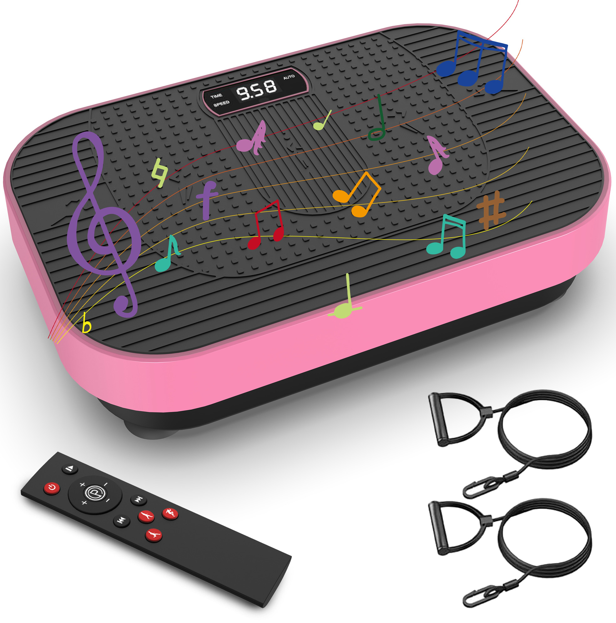 Vibrationsplatte 47,8x32,2x11,5 Cm Aus Abs In Rosa Mit Fernbedienung Für Home-gym