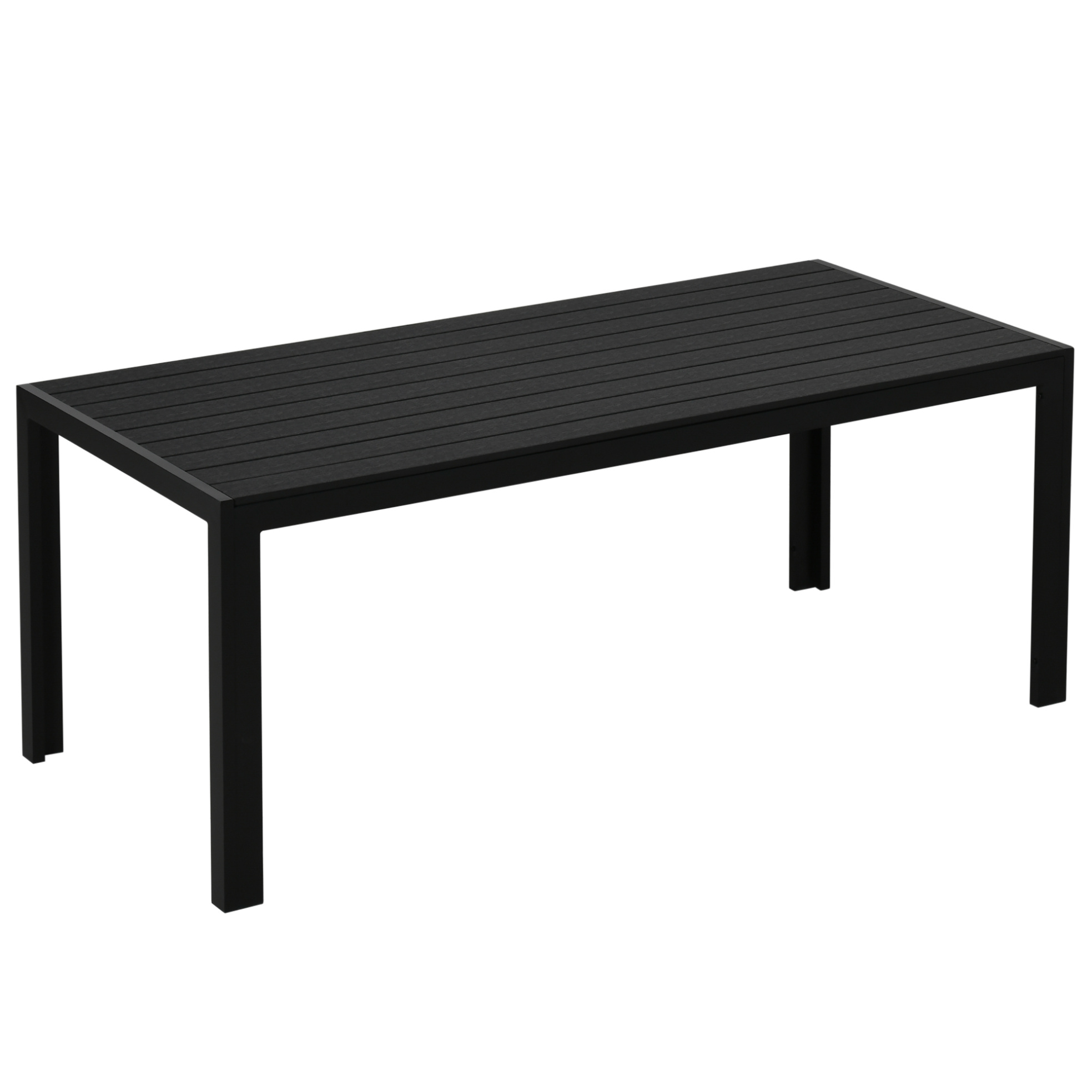 Gartentisch 190x84,5x72 Cm Aus Aluminium Und Verbundmaterial In Schwarz – Meubliv