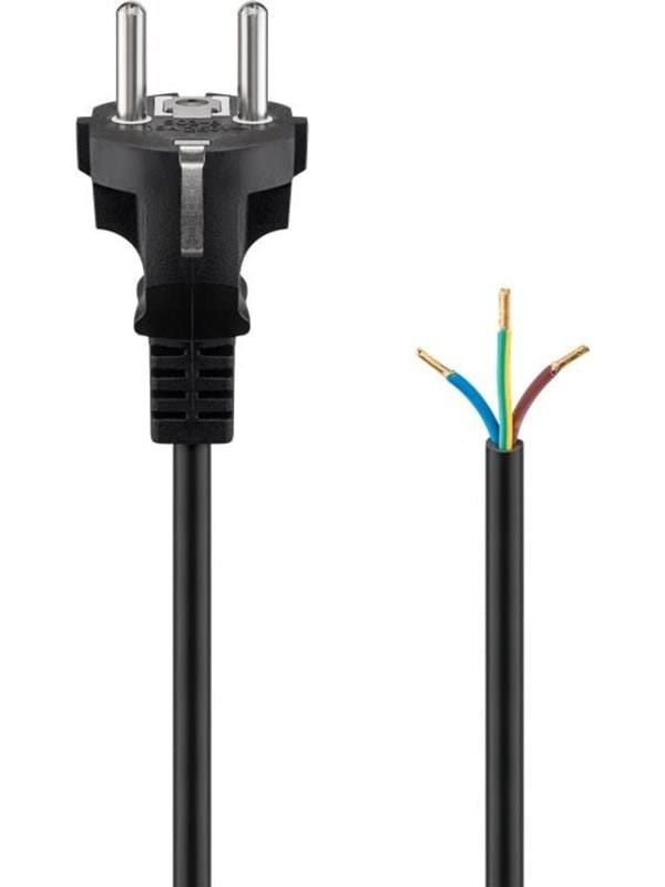 Pro Safety plug cord for assembly 2 m black