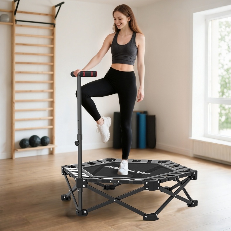 Fitness-trampolin 104x104x114 Cm Aus Stahl Und Kunststoff, Schwarz, Klappbar – Meubliv
