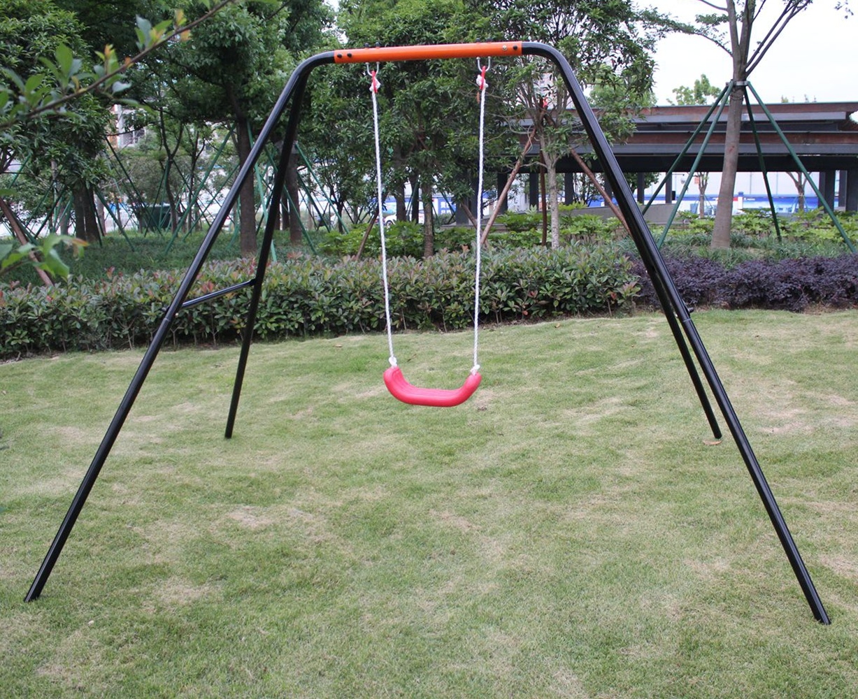Balançoire Simple 248x185x185 Cm En Acier Noir Pour Jardin - Meubliv