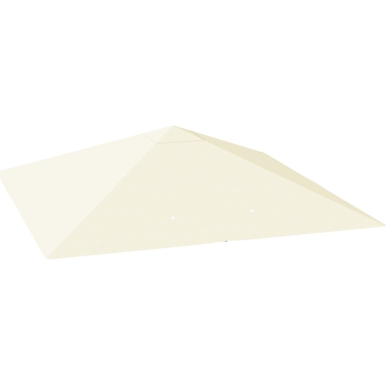 Dachbespannung Für Pavillon 298x298 Cm Aus Polyester, Creme, 8 Ablauföffnungen – Meubliv