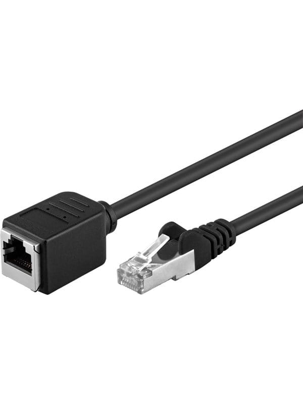Pro CAT 5e extension cable F/UTP black 1 m