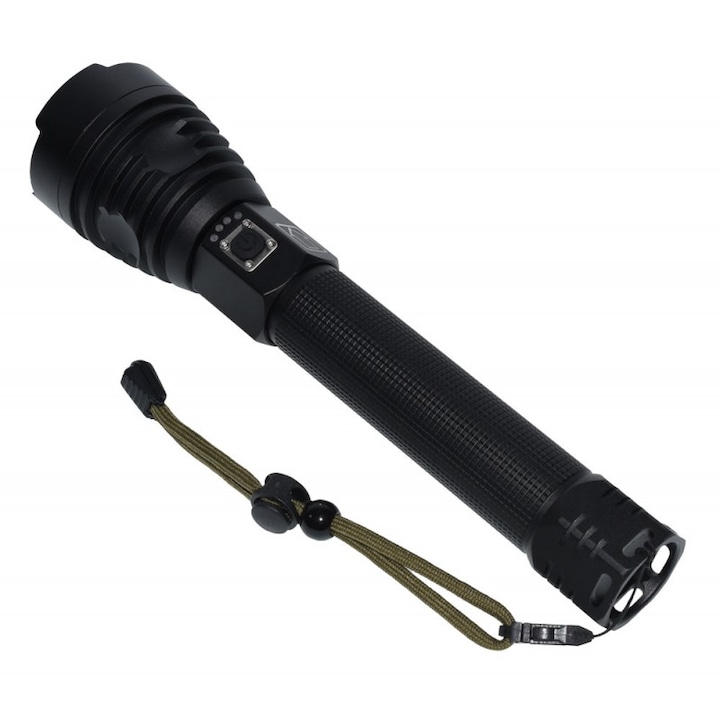 Lampe Torche Professionnelle Avec Led Xhp90, Piles Incluses, Chargement Usb, Idéale Pour La Surveillance Et La Protection, La Chasse Et La Pêche.