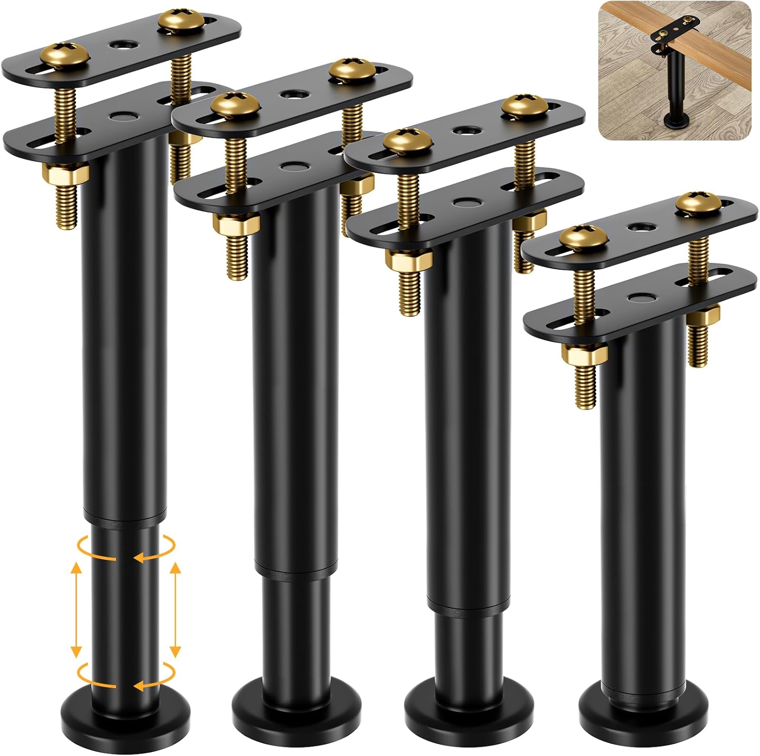 Set Mit 4 Verstellbaren Bettbeinen 18-32 Cm, Lattenrostbeine
