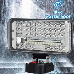 Ortviai – Led-arbeitsscheinwerfer 7 Zoll, 59 Led – Stromversorgung Über Makita-18-v-akku (nicht Enthalten) – Lichtfarbe 5500–6000 K, Klappbares Abs-gehäuse