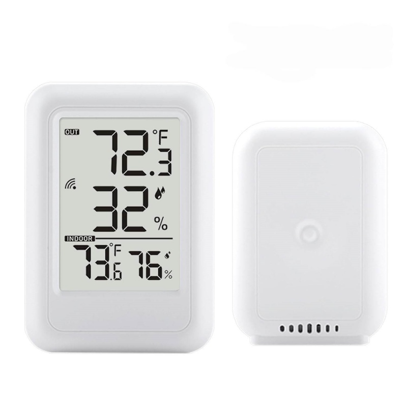 Ortviai – Funkwetterstation Mit Außensensor – Temperatur Und Feuchte Innen/außen, Min/max 24 H – °c/°f, Reichweite 100 M