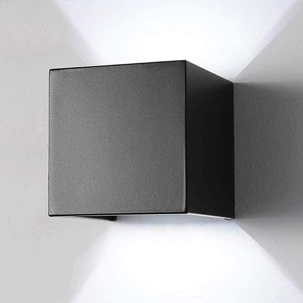 Ortviai – Led-wandleuchten 2er-set Würfel 12 W – Warmweißes Licht Nach Oben Und Unten, Winkel Verstellbar – Eloxiertes Aluminium, Innen Und Außen