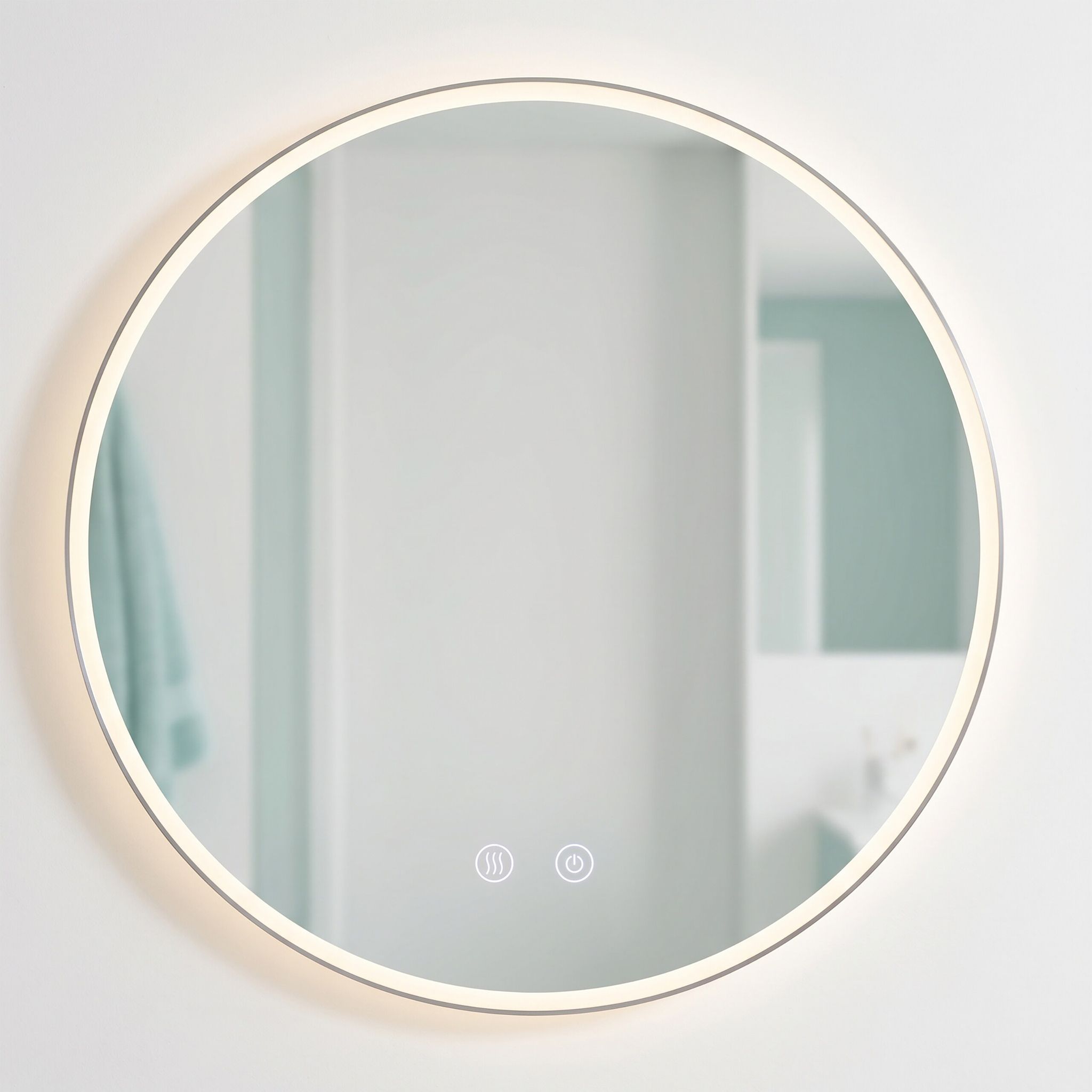 Relaxdays Badspiegel, Dimmbarer Led-spiegel, 3 Licht-modi, Anti-beschlag, Ip44, Runder Badezimmerspiegel, D: 60 Cm, Glas