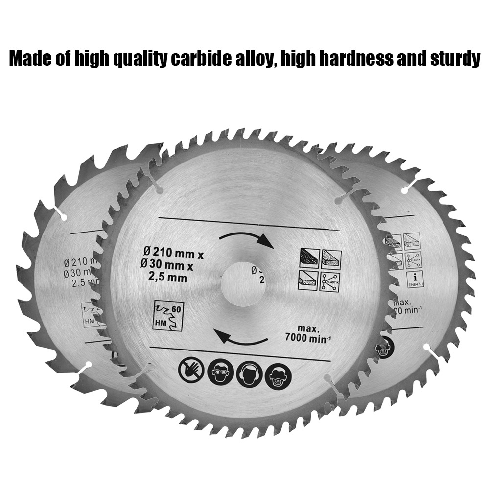 Lame De Scie Circulaire 210 Mm, 24, 48 Ou 60 Dents, Disque De Scie Tct, Alésage 30 Mm