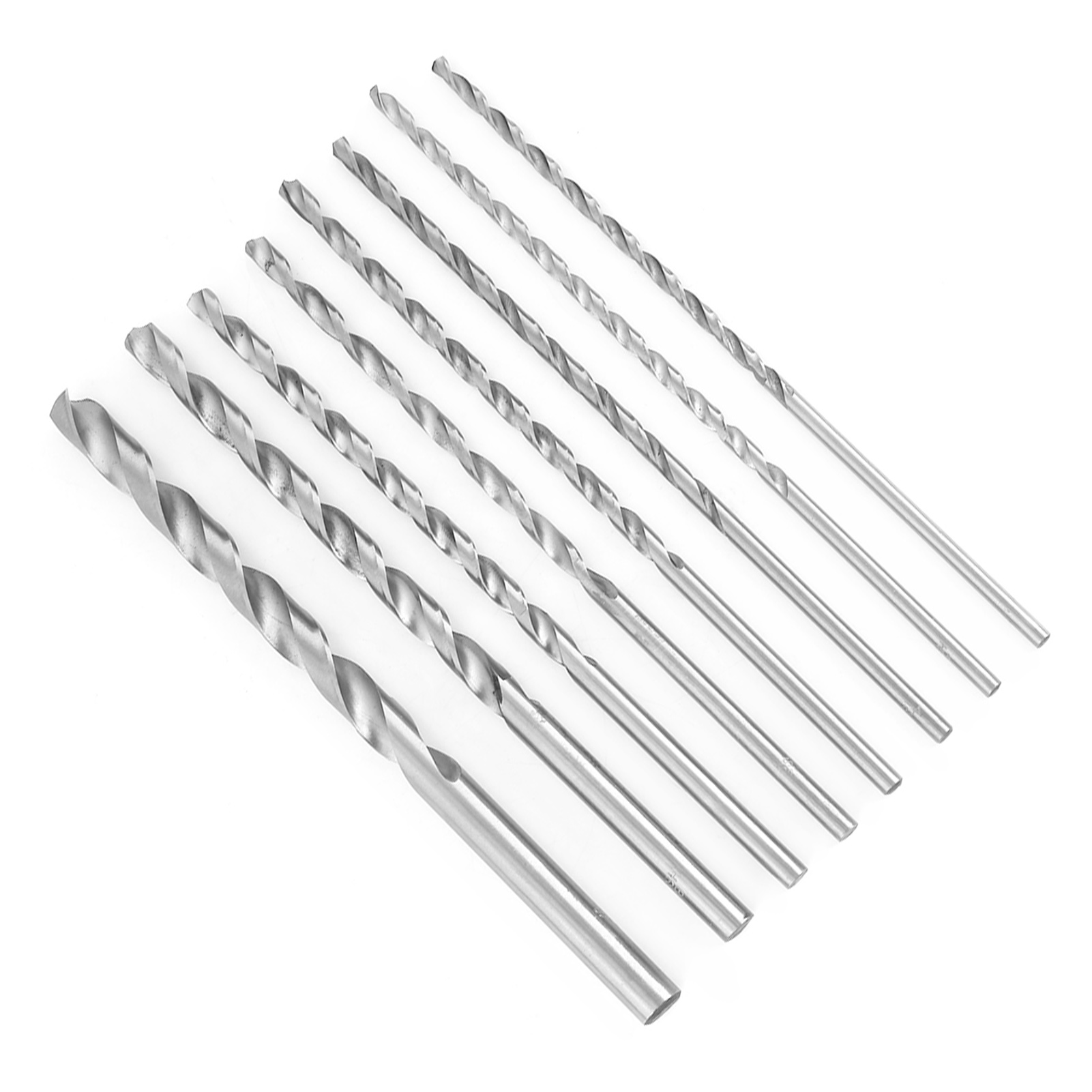 Lot De 8 Forets Hélicoïdaux Extra Longs En Acier Rapide À Queue Droite (4-10 Mm) Pour Le Bois