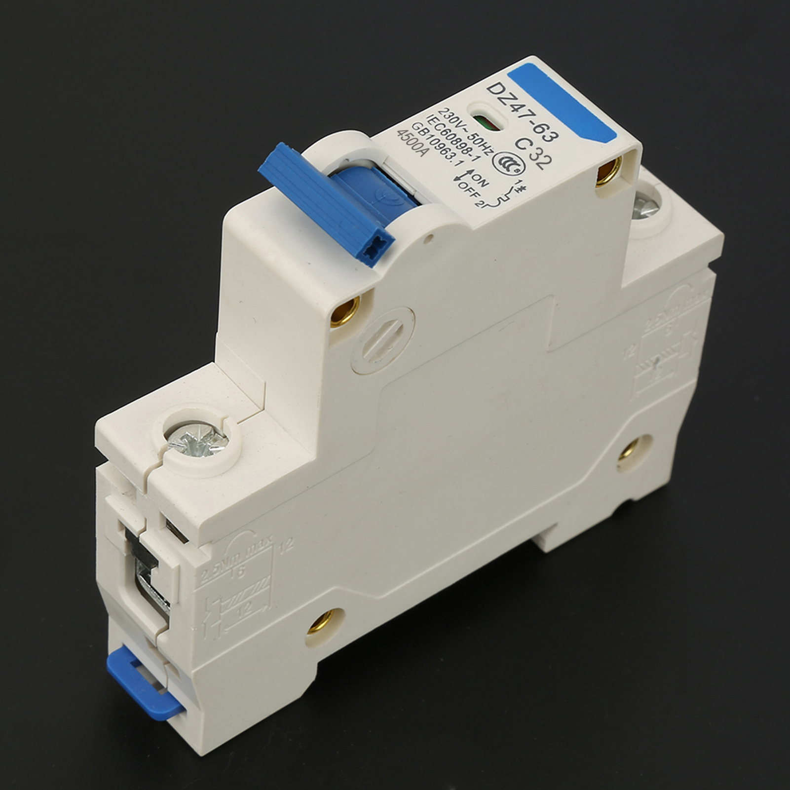 230vac Dz47‑63 Interrupteur De Coupure Miniature Unipolaire (32a)