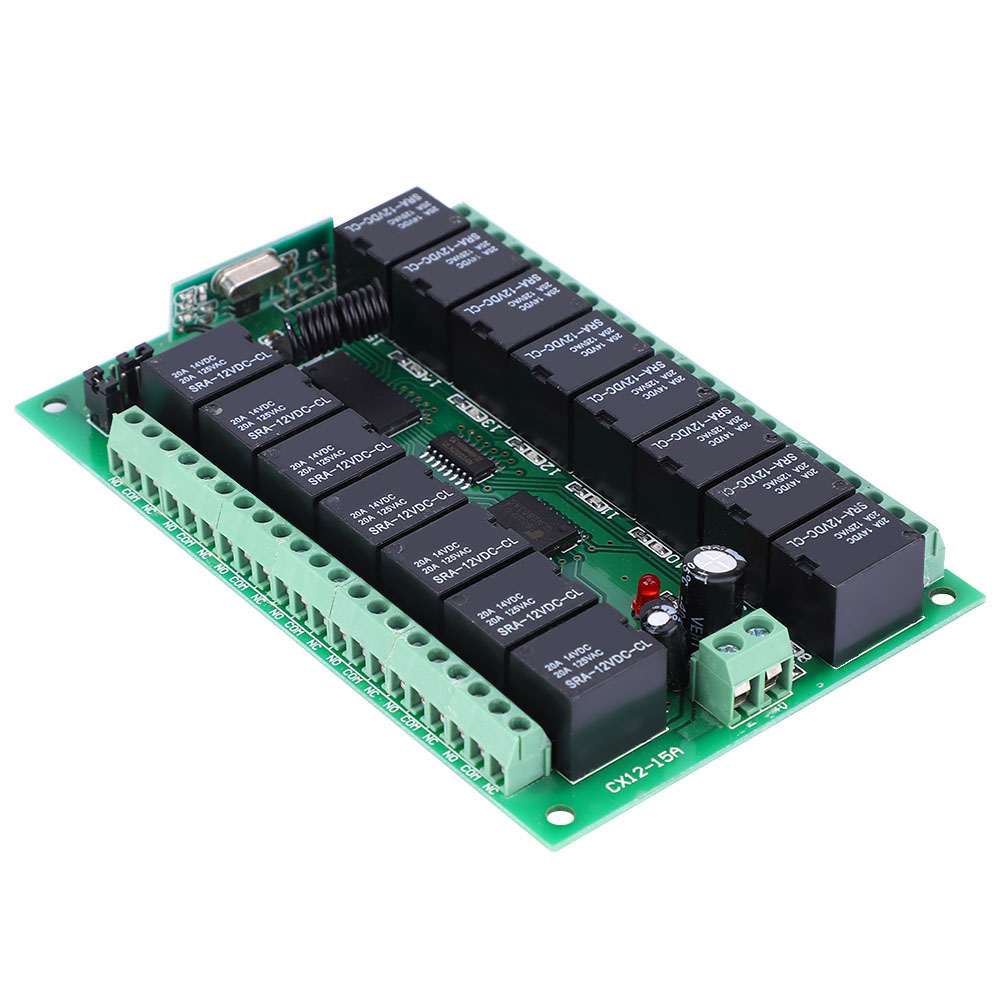 Carte Réceptrice Relais 15 Canaux Pour Télécommande Sans Fil, Émetteur Et Interrupteur, Alimentation Cc 12 V.