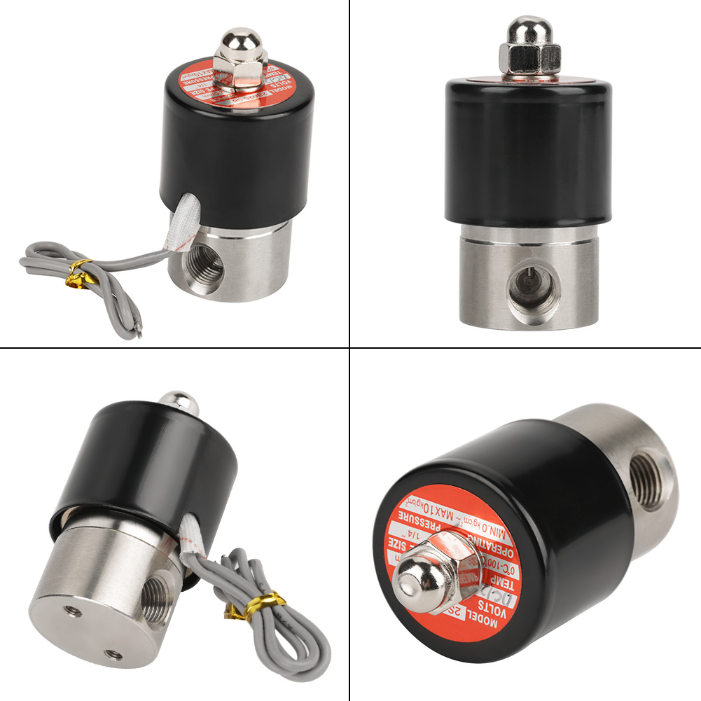 Électrovanne Électrique Normalement Fermée G1/4" En Acier Inoxydable 304, 12 V Cc
