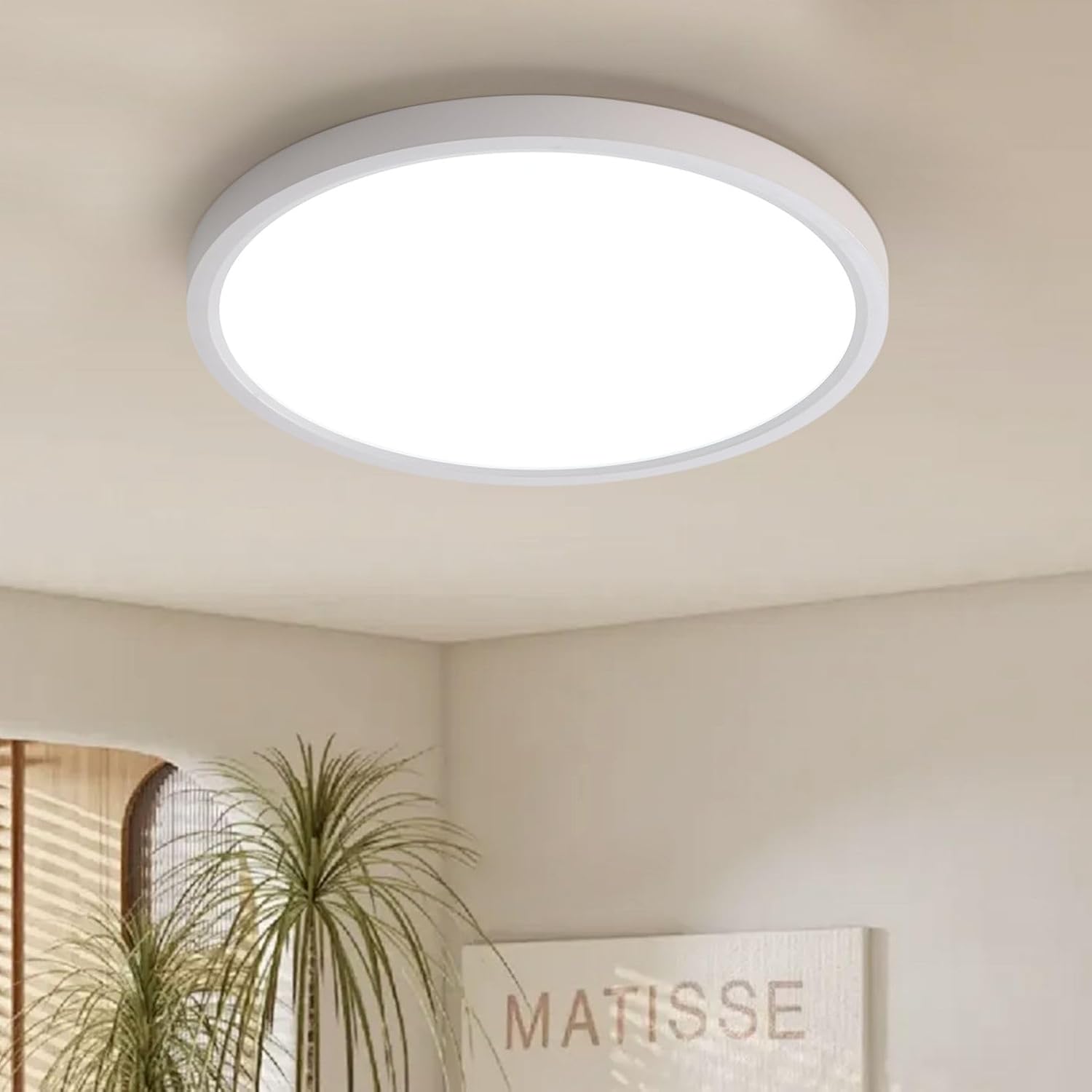 Led Deckenleuchte Weiß Flach Rund Ø50cm 4000k Neutralweiß