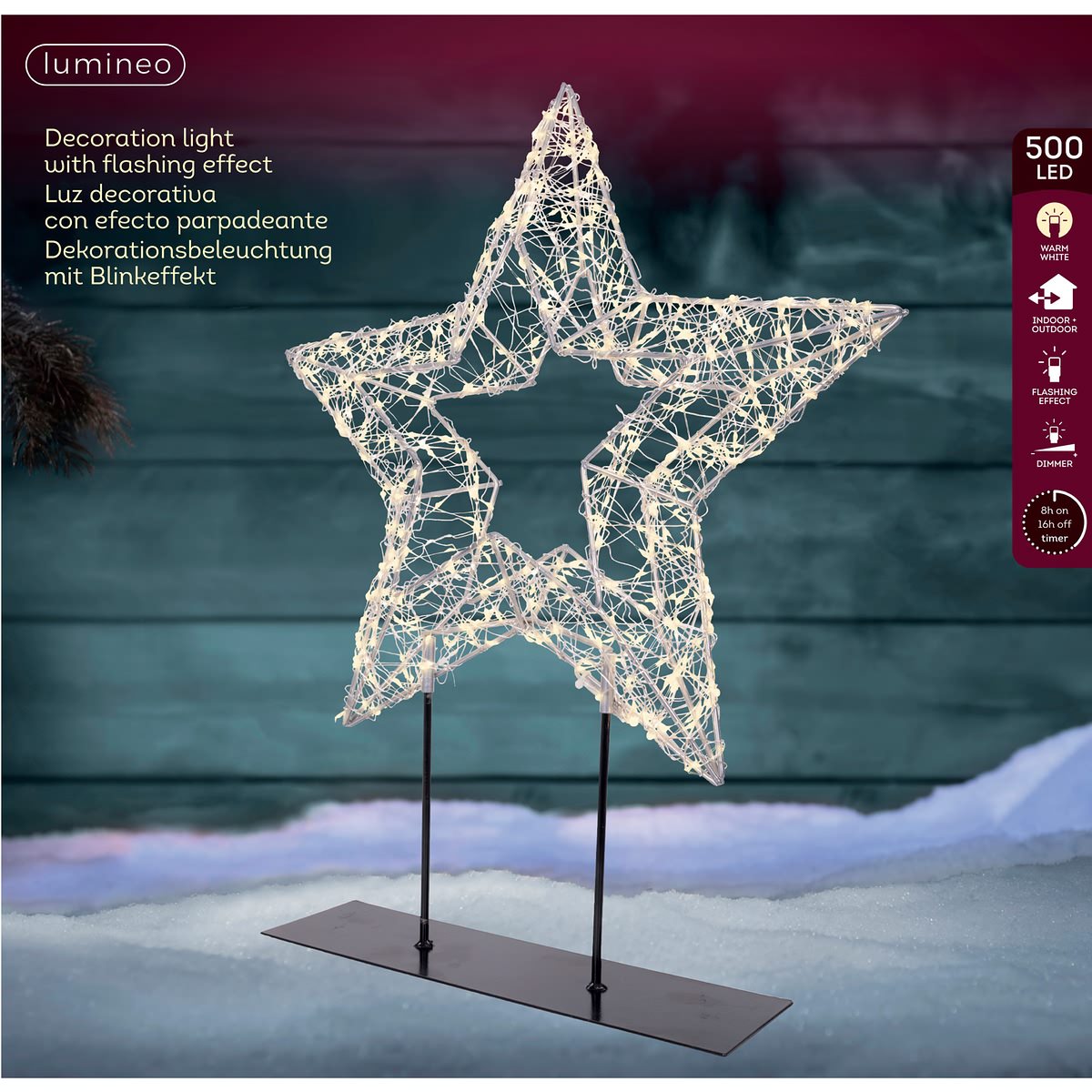 Micro Led Stern 500 L. Silber 7 Cm X 38 Cm X 47 Cm Ww