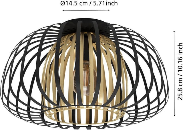 EGLO ENCINITOS Deckenleuchte, schwarz, gold