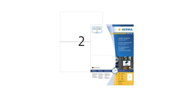 HERMA Wetterfeste Outdoor-Folienetiketten A4, 210 x 148 mm, weiß, extrem stark haftend, dehnfähig