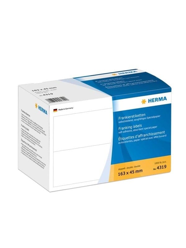 HERMA Frankieretiketten doppelt, 163 x 45 mm, weiß, permanent haftend