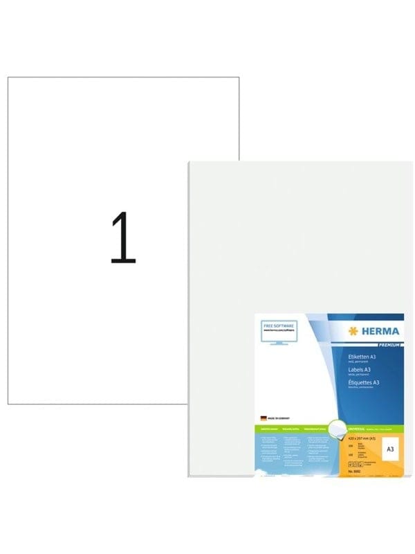 HERMA PREMIUM Etiketten, A3, 297 x 420 mm, weiß, permanent haftend