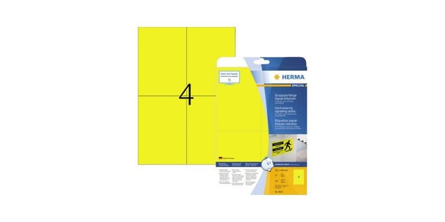HERMA Wetterfeste Folien-Etiketten, gelb, A4, 105 x 148 mm, extrem stark haftend