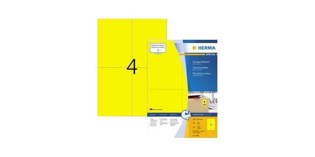 HERMA Farbige Etiketten A4, 105 x 148 mm, gelb, permanent haftend