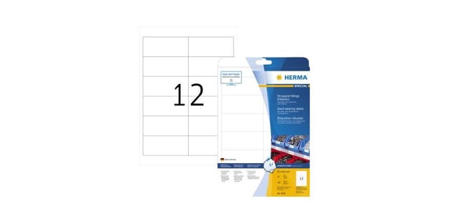 HERMA Wetterfeste Folienetiketten A4, 97 x 42,3 mm, weiß, extrem stark haftend
