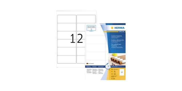 HERMA Wetterfeste Outdoor-Folienetiketten A4, 99,1 x 42,3 mm, weiß, extrem stark haftend, dehnfähig
