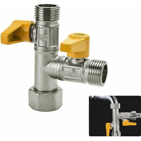 Keyoung – 3-wege-ventil G 1/2 – Messing-t-stück – Einfache Installation Zur Wasserdurchflussregelung – Geeignet Für Küchen Und Duschen