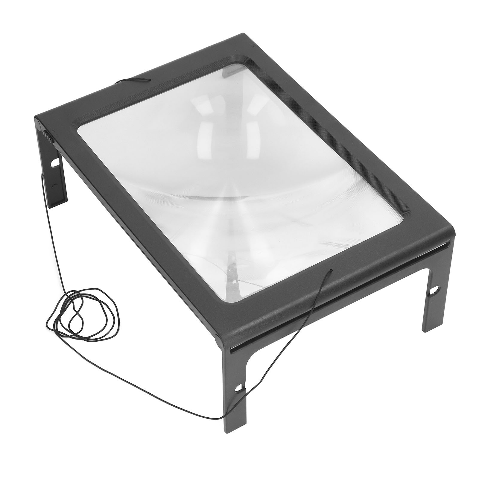 Rechteckige, Freihändig Nutzbare, Faltbare Leselupe Mit 2,5-facher Led-beleuchtung Und Usb-stromversorgung. Integrierte 12 Leds.
