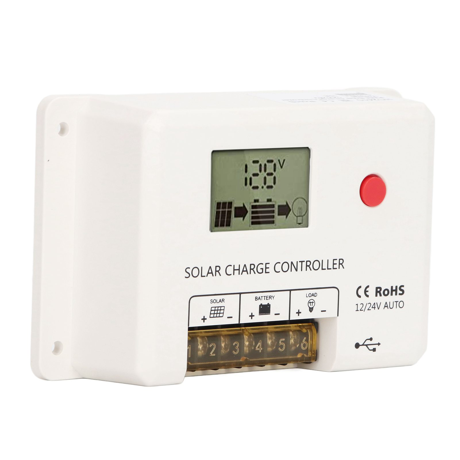 Hochgeschwindigkeits-32-bit-pwm-solarladeregler, Lcd-bildschirm, Ip32, 12 V/24 V, 10 A