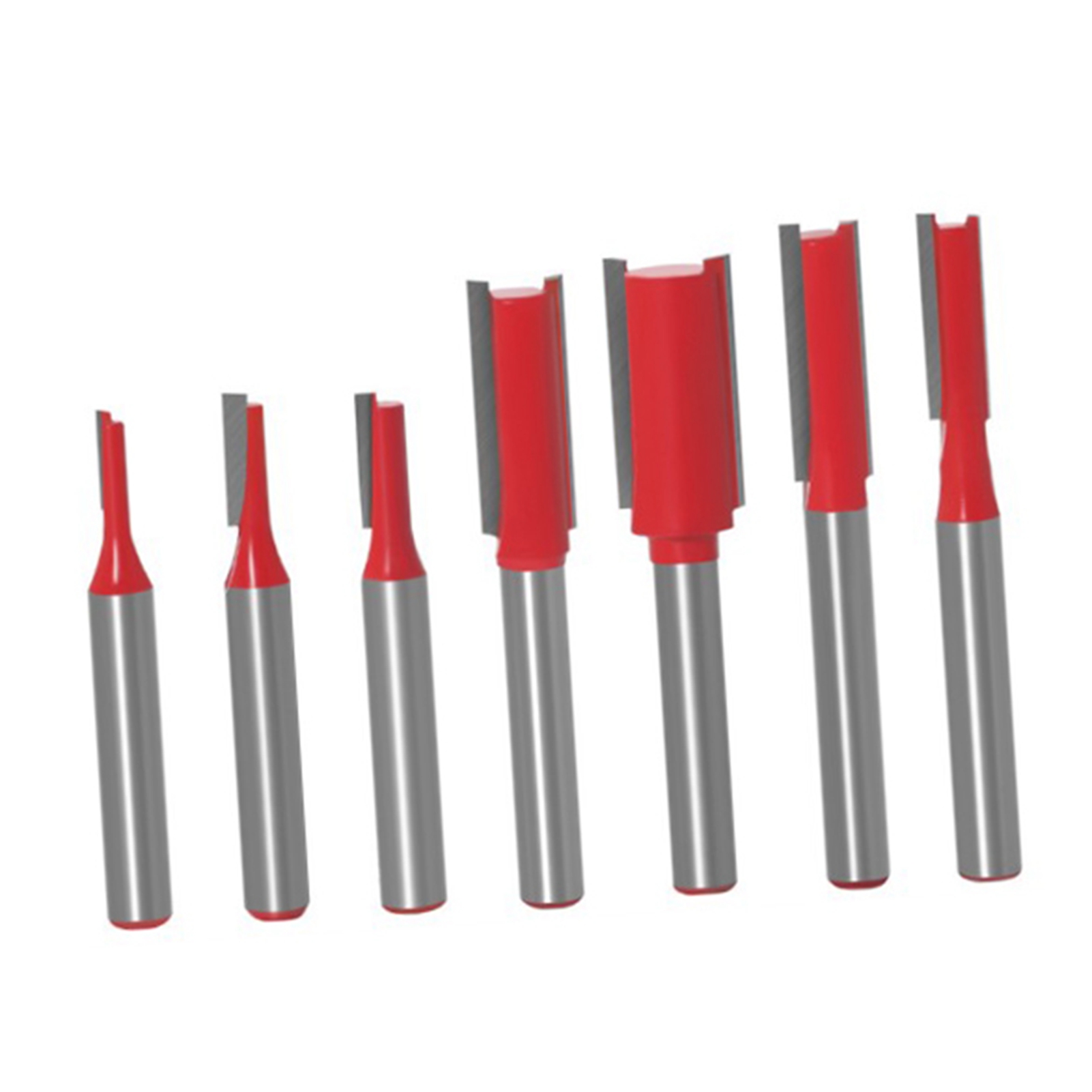 Set Mit 7 Fräsern, 6,35 Mm (1/4") Schaft, Aus Hochfestem Und Hartem Legiertem Kohlenstoffstahl, Für Die Holzbearbeitung.