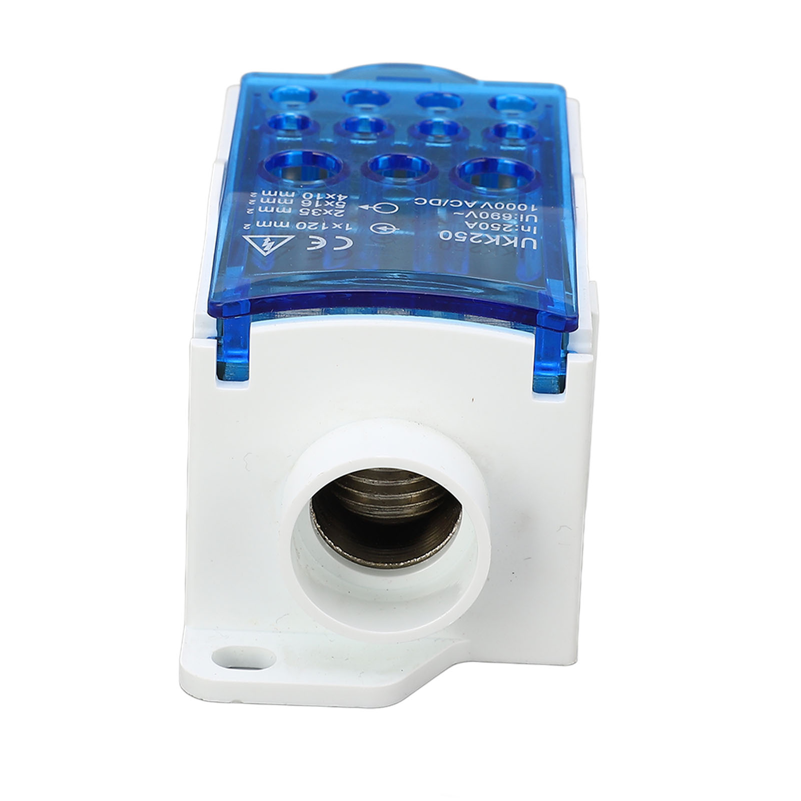 Din-schienen-klemmenblock, Einpolig, 690 V, 250 A, Blau